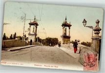 Valencia 1912 Foto AK Puente del Real Marke Bildseitig