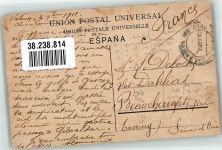 Valencia 1912 Foto AK Puente del Real Marke Bildseitig