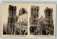 51100 Reims 1922 Foto AK Kirche Kathedrale vor und nach der Zerstörung