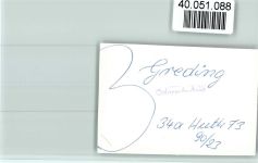 91171 W8547 Greding FOTO KEINE AK Bank am Wegesrand