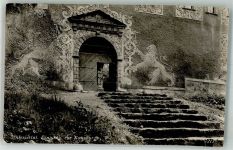 Kynau Zagórze Slaskie Foto AK Burg Eingang