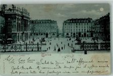 10100 Torino Turin 1898 Mondschein Piazza Castello