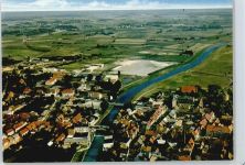 29439 W3130 Lüchow (Wendland) - Fliegeraufnahme Gesamtansicht Fluss Brücke Haus Baum Feld