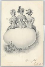 Frauen sitzen auf Ei Vienne