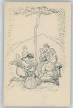 No.38 , Frauen am Lagerfeuer Krause-Carus, A.