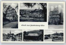 35066 W3558 Frankenberg (Eder) - Jugendherberge, Gesamtansicht, Rathaus, Untermarkt, Krankenhaus