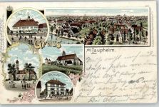 88471 W7958 Laupheim - Rathaus, Kirche, Schule, Heilig-Kreuz-Kapelle