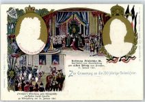 Gedenkfeier , Prägedruck Adel Friedrich III Lithographie