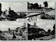 47533 W4190 Kleve , Niederrhein - Schwanenburg Schüsterken-Brunnen Kranichbrunnen Kermisdahl