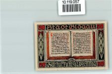 Glogau Glogow - Notgeld 50 Pf. Hungerturm Rücks. Geschichte von Inhaftierten