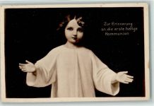 Erste heilige Kommunion AK Kommunion 1932 Foto AK