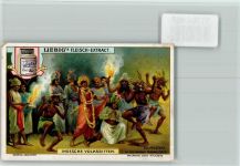 Indische Volkssitten - Teufelstanz - Sammelbild Liebig Volkstypen / Brauchtum Indien