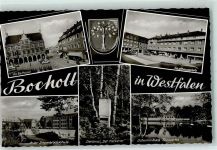 46395 W4290 Bocholt - Am Rathaus Gasthausplatz An der Diepenbrockschule Denkmal Der MEckerer Schwimmbad Tonwerke Rückseite mit Abschürfungen bzw Kleberesten
