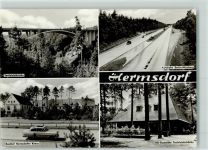07629 O6530 Hermsdorf , Thür - Teufelstalbrücke Rasthof Hermsdorfer Kreuz Autobahn Berlin-Nürnberg HO-Raststätte Teufelstalschänke