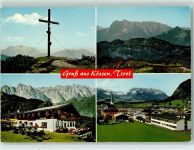 6344 Kössen - Gipfelkreuz am Unterbeghorn Wilden Kaiser Alpengasthaus Scheibenwald Gegen Zahmen Kaiser
