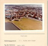 27472 W2190 Cuxhaven FOTO KEINE AK Fliegeraufnahme Hafen Foto montiert auf Karton