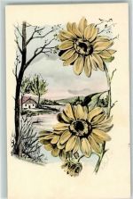 Sonnenblumen 1900 AK Blume Künstlerkarte