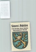 Löwen i. Schl. Lewin Brzeski, - Vignette Wappen Kaffee Hag 1920-1940