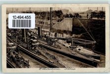 W2940 Wilhelmshaven Kaiserl. Marine Seebatallion Schleuse Segelschiff Marineschiffspoststempel