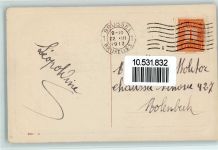 Im großen Osterei sind Blumen, Kinder mit Kätzchenzweige - Ostern, Joyeuses Paques Flieder 1913