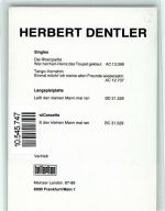 Herbert Dentler - Autogramm Originale