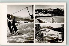 83242 W8216 Winklmoos Gebrauchsspuren Skifahrer Schlepplift Winter