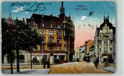 03042 O7500 Cottbus 1916 Gebrauchsspuren Berliner Straße Straßenbahn Feldpost WK I