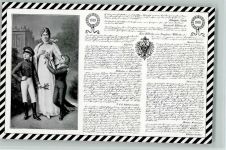 Kalligraph Schmidt - Huldigung Postkarte Adel Königin Luise