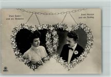 Serie 1388-4 - Liebespaar in Herzen aus Rosen AK Gute Erhaltung Rotophot 1908 Foto AK