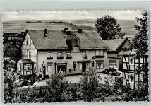 57334 W5928 Feudingen , Kr Wittgenstein Foto AK Gasthaus Pension zur alten Post Auto Oldtimer