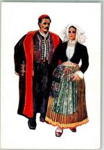 Tracht Insel Pag sign. Vladimir Kirin Trachten Kroatien Künstlerkarte