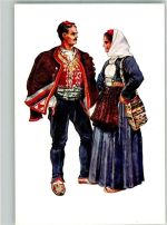 Nr. 3 von Vladimir Kirin Dalmatien ( Umgeb. von Split) Trachten Kroatien Künstlerkarte