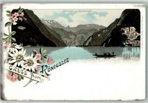 83471 W8240 Königssee b Berchtesgaden KEINE AK Ruderboot Edelweiß Lithographie Bildkarte