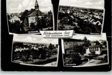 66111 W6600 Bischmisheim - Kirchpartie Panorama Schulpartei Ortsansicht 4-Bildaufnahme