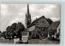 63477 W6457 Dörnigheim - Ortsansicht Fachwerkhaus Kirche