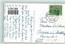 72555 W7430 Metzingen , Württ - Gesamtansicht Kirche Brunnen Rathaus Gedicht 4-Bildaufnahme