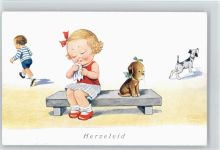 Herzeleid - Serie 8457-1 - Kinder -Hunde Wills, J. Künstlerkarte