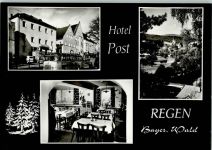 94209 W8370 Regen - Hotel Post Innenaufnahme Gastraum Ortsansicht Bus 3-Bildaufnahme