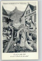 Humor - Tünnes und Schäl - Wein - 1953 AK Trinker