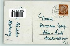 Neujahr - Geldrollen Münzen, Glücksklee Geld auf AK 1935 Prägedruck