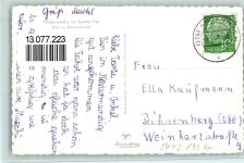 56743 W5442 Niedermendig , Kr Mayen 1958 Foto AK Bahnhofstraße, Burgruine Balduinseck, Mühle im Wohnrother Tal, Straßenbilder, sehr gute Erhaltung AK