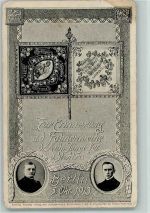 W1000 Berlin Mitte Ereignis - Fahnenweihe d. Kath. Jüngl. Verein b. Safra Fahne 1913 Gebrauchsspuren
