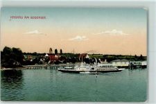 88709 W7759 Hagnau am Bodensee Lithographie Personenschiff