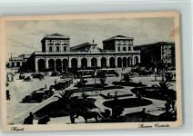 Napoli - Stazione Centrale , Straßenbahn, Autos ca 1936 AK Bahnhof