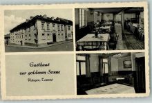 61250 W6390 Usingen - Gasthaus zur Goldenen Sonne mit Innenansicht AK