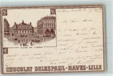 76360 Villers-Ecalles 1903 - Place de l'Opera Werbung Chocolat Delespaul-Havez-Lille Ort handschriftlich