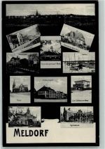 25704 W2223 Meldorf - Südermarkt Rathaus Gymnasium Kreishaus Hafen
