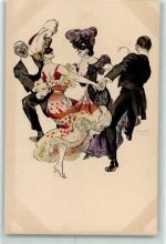Serie I Nr. 11 sign. Reznicek Jugendstil Tanz Erotik AK Simplicissimus 1900