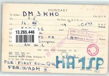 Budapest Hungaryx To Radio DM 3 KHO 1959 Qsl-Karte