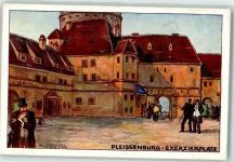 O7000 Leipzig Internat. Baufachausstellung 1913 Leipzig vor 100 Jahren Pleißenburg Exerzierplatz Architekt Fritz Drechsler sign H. Dörffel Off. Karte Nr 10 Kunstgeschichte Gebrauchsspuren